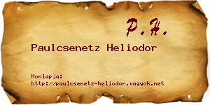 Paulcsenetz Heliodor névjegykártya